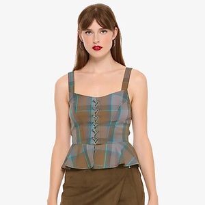 Outlander MacKenzie Tartan Peplum Corset Top